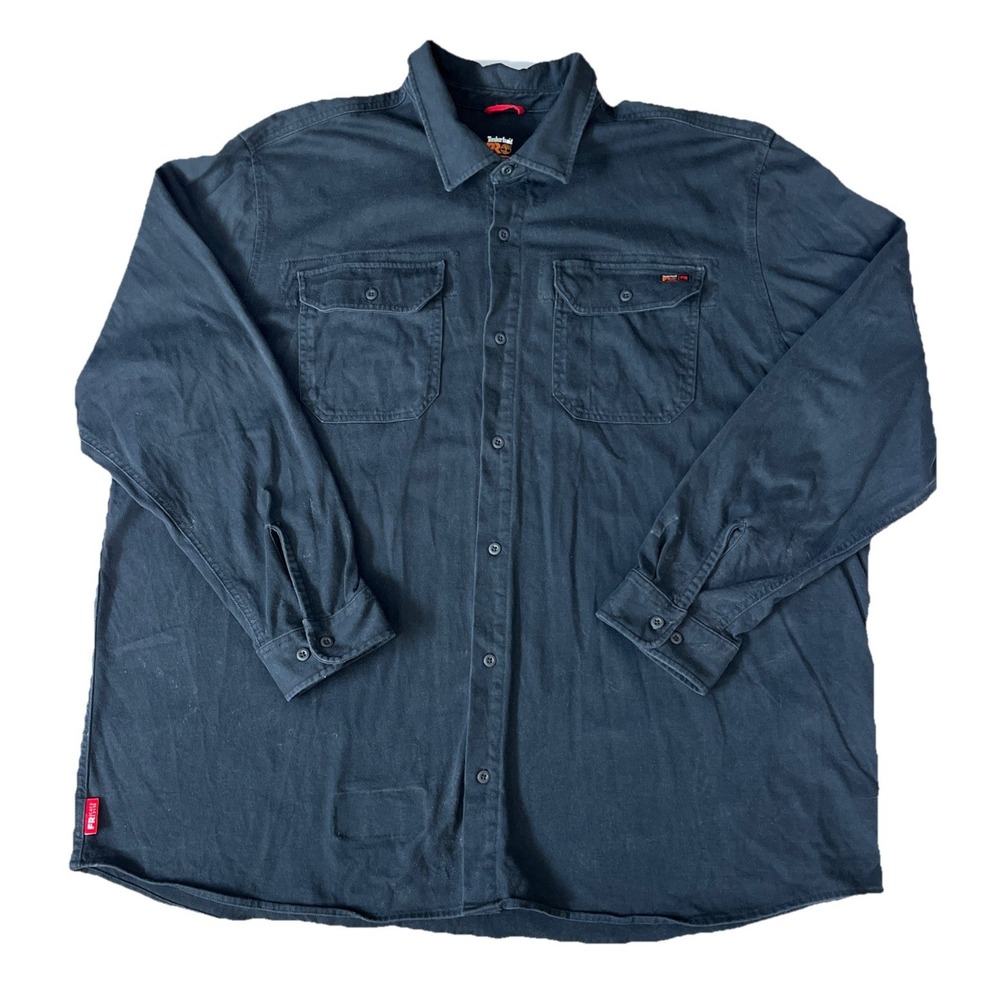 Timberland PRO Button Shirt Mens 4XL Black Flame Resistant FR CAT2 Wick Work